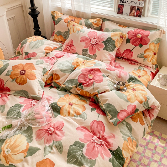 91家纺网 家纺一手货源 找家纺 小叮当家纺仓储工厂店 2025新款（买家秀 不断货）A类全棉纯棉磨毛单被套 被套单件 浪漫花语