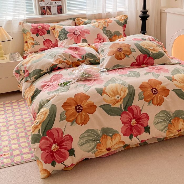 91家纺网 家纺一手货源 找家纺 小叮当家纺仓储工厂店 2025新款（买家秀 不断货）A类全棉纯棉磨毛单被套 被套单件 浪漫花语