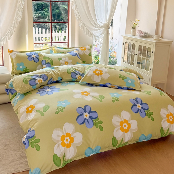 91家纺网 家纺一手货源 找家纺 梵巢家纺 芦荟棉三四件套，床单，被套，枕套化纤四件套 秘密花园