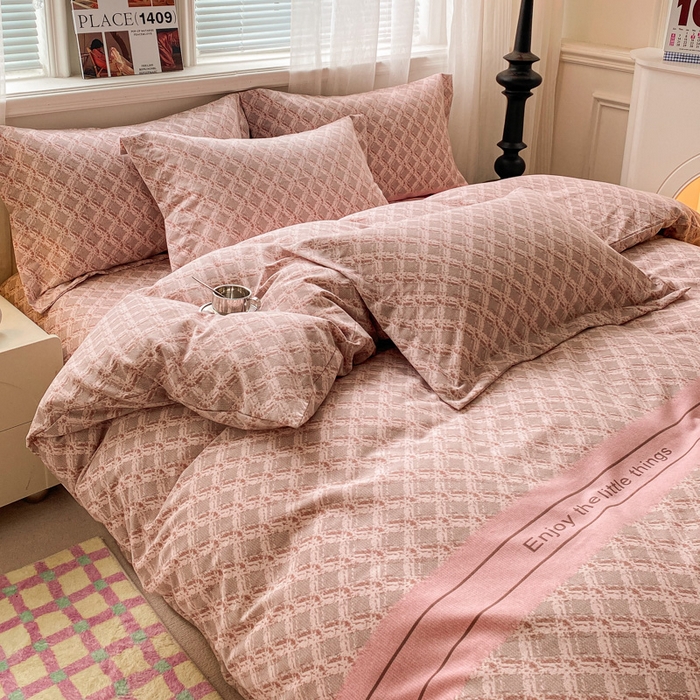 91家纺网 家纺一手货源 找家纺 小叮当家纺仓储工厂店 2025新款（买家秀 不断货）A类全棉纯棉磨毛单被套 被套单件 浪漫甜心