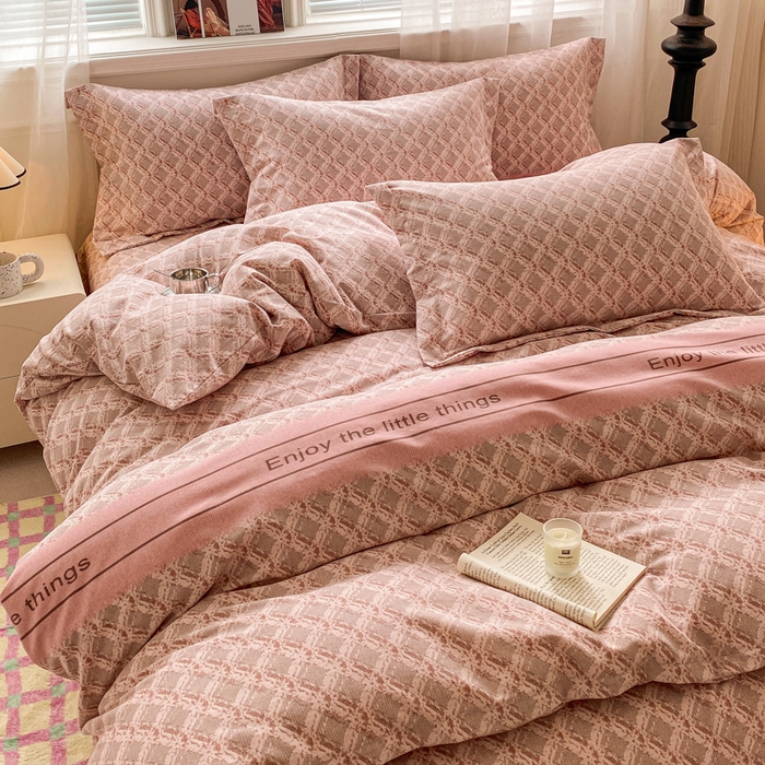 91家纺网 家纺一手货源 找家纺 小叮当家纺仓储工厂店 2025新款（买家秀 不断货）A类全棉纯棉磨毛单被套 被套单件 浪漫甜心