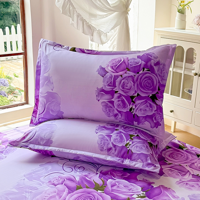 91家纺网 家纺一手货源 找家纺 梵巢家纺 芦荟棉三四件套，床单，被套，枕套化纤四件套 紫气东来