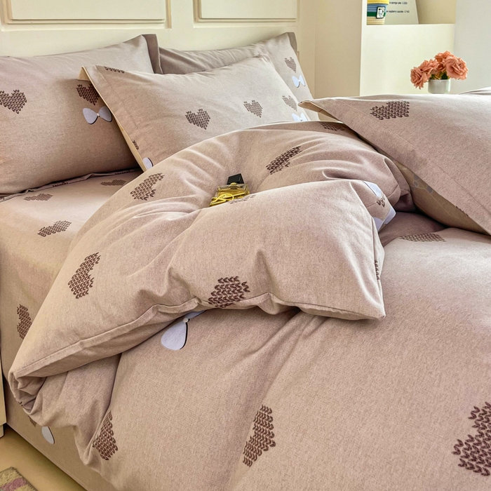 91家纺网 家纺一手货源 找家纺 小叮当家纺仓储工厂店 2025新款（买家秀 不断货）A类全棉纯棉磨毛单被套 被套单件 乐高爱心