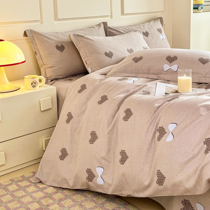 91家纺网 家纺一手货源 找家纺 小叮当家纺仓储工厂店 2025新款（买家秀 不断货）A类全棉纯棉磨毛单被套 被套单件 乐高爱心