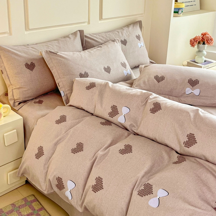 91家纺网 家纺一手货源 找家纺 小叮当家纺仓储工厂店 2025新款（买家秀 不断货）A类全棉纯棉磨毛单被套 被套单件 乐高爱心