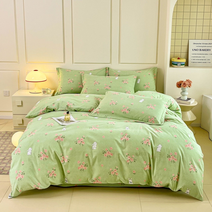 小叮当家纺仓储工厂店 2025新款（买家秀 不断货）A类全棉纯棉磨毛单被套 被套单件 玫瑰花园