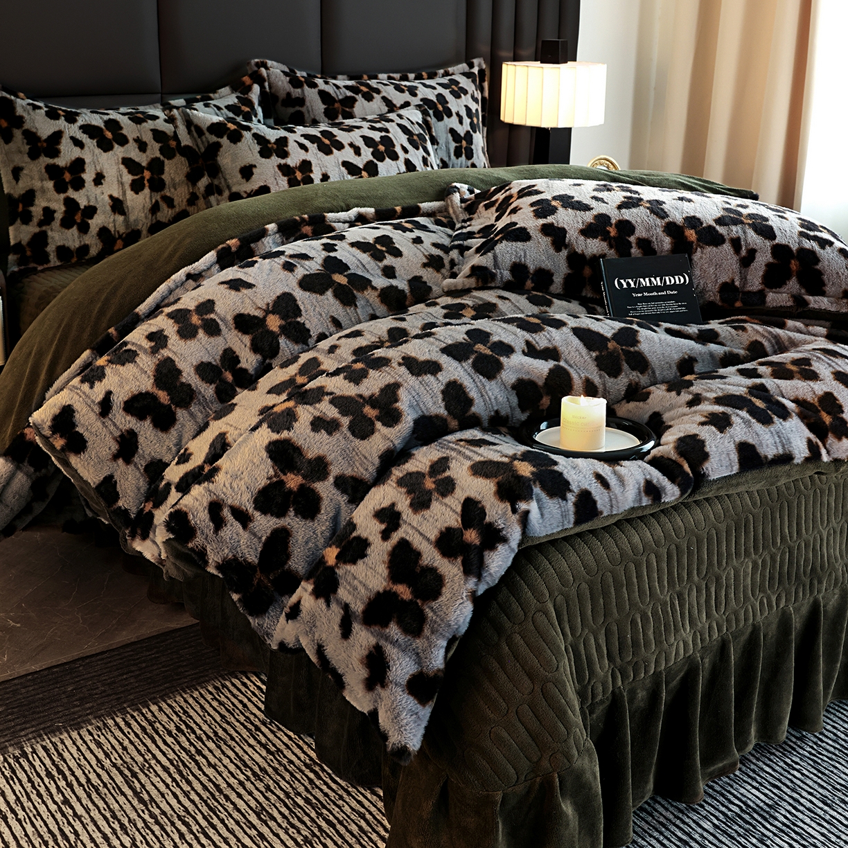 91家纺网 家纺一手货源 找家纺 （总）提花大世界 2025新款轻奢法式加厚美拉德系列高克重兔绒牛奶绒床盖床单床笠款四件套