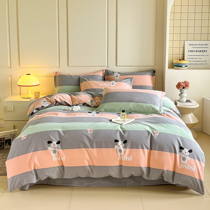 小叮当家纺仓储工厂店 2025新款（买家秀 不断货）A类全棉纯棉磨毛单被套 被套单件 迷你狗