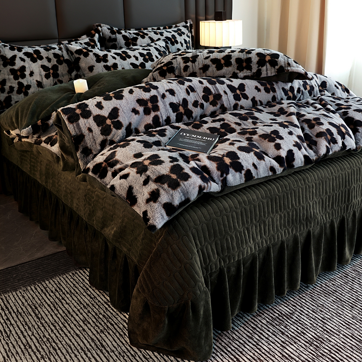 91家纺网 家纺一手货源 找家纺 （总）提花大世界 2025新款轻奢法式加厚美拉德系列高克重兔绒牛奶绒床盖床单床笠款四件套