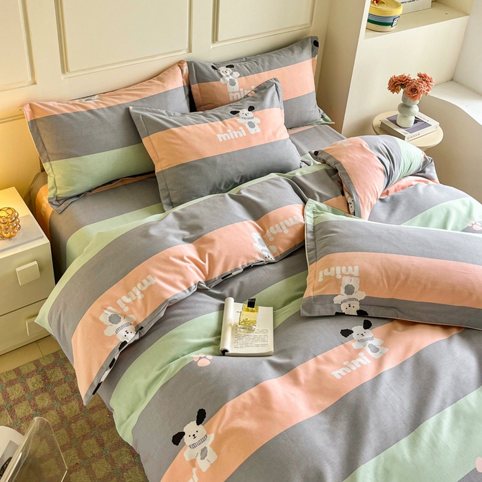 91家纺网 家纺一手货源 找家纺 小叮当家纺仓储工厂店 2025新款（买家秀 不断货）A类全棉纯棉磨毛单被套 被套单件 迷你狗