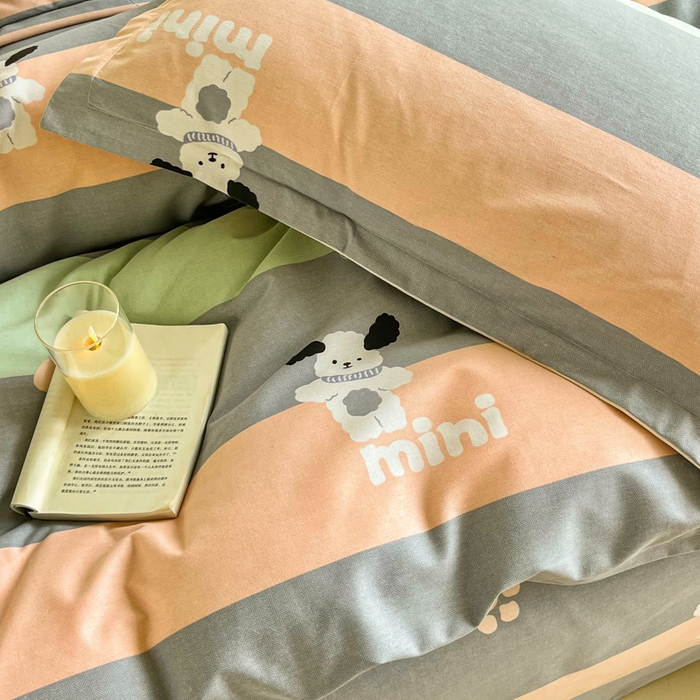 91家纺网 家纺一手货源 找家纺 小叮当家纺仓储工厂店 2025新款（买家秀 不断货）A类全棉纯棉磨毛单被套 被套单件 迷你狗