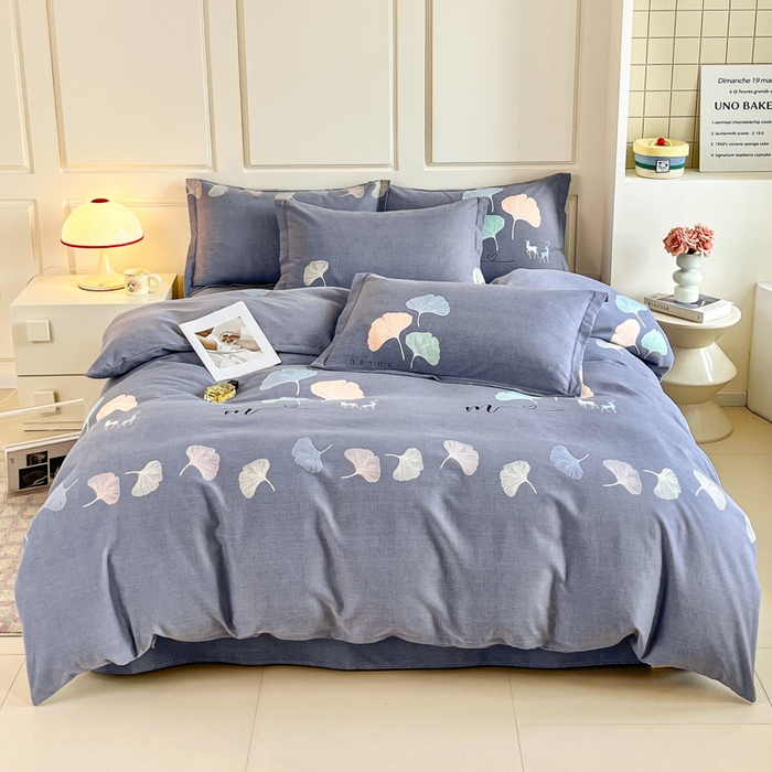 小叮当家纺仓储工厂店 2025新款（买家秀 不断货）A类全棉纯棉磨毛单被套 被套单件 七彩银杏