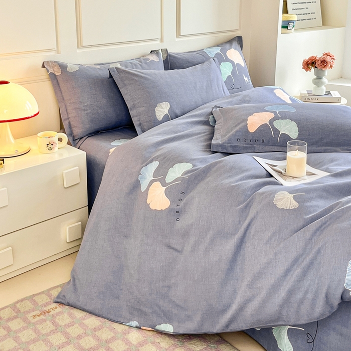 91家纺网 家纺一手货源 找家纺 小叮当家纺仓储工厂店 2025新款（买家秀 不断货）A类全棉纯棉磨毛单被套 被套单件 七彩银杏