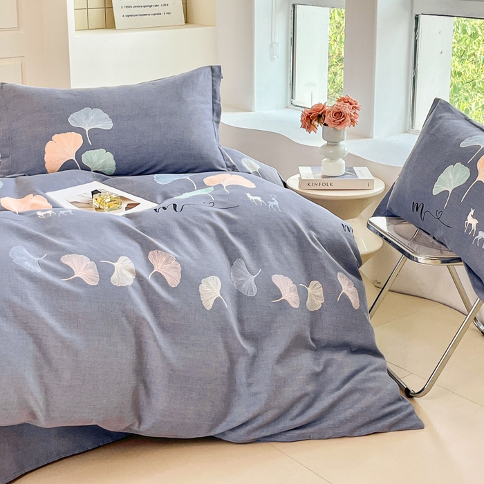 91家纺网 家纺一手货源 找家纺 小叮当家纺仓储工厂店 2025新款（买家秀 不断货）A类全棉纯棉磨毛单被套 被套单件 七彩银杏