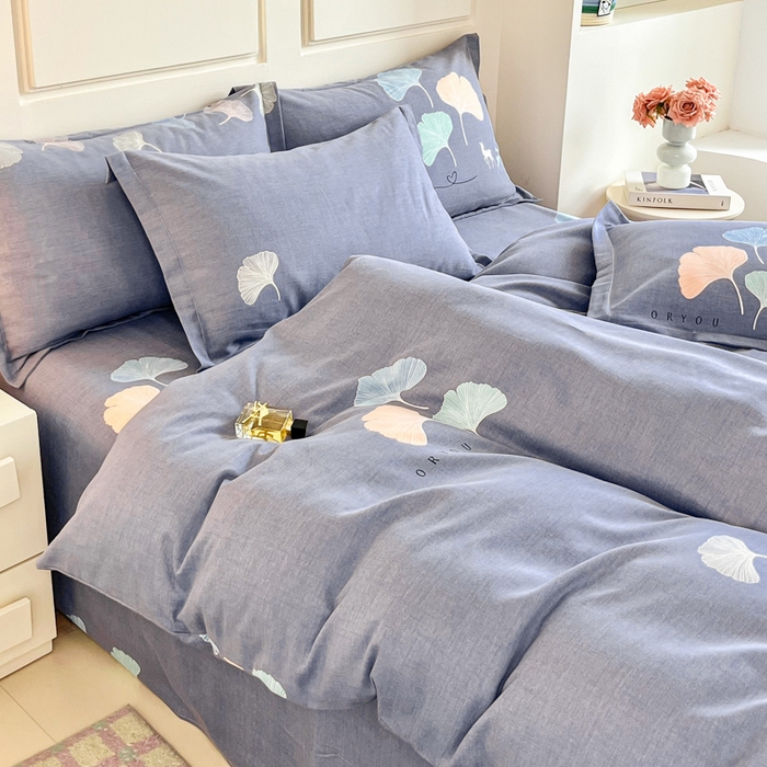 91家纺网 家纺一手货源 找家纺 小叮当家纺仓储工厂店 2025新款（买家秀 不断货）A类全棉纯棉磨毛单被套 被套单件 七彩银杏