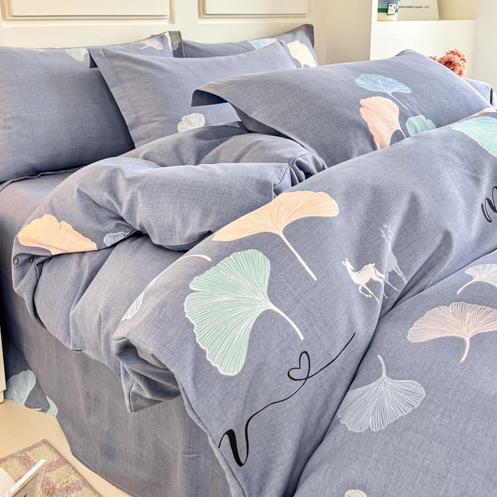 91家纺网 家纺一手货源 找家纺 小叮当家纺仓储工厂店 2025新款（买家秀 不断货）A类全棉纯棉磨毛单被套 被套单件 七彩银杏