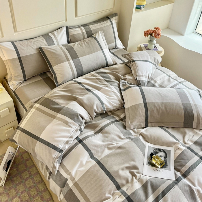 91家纺网 家纺一手货源 找家纺 小叮当家纺仓储工厂店 2025新款（买家秀 不断货）A类全棉纯棉磨毛单被套 被套单件 线条格