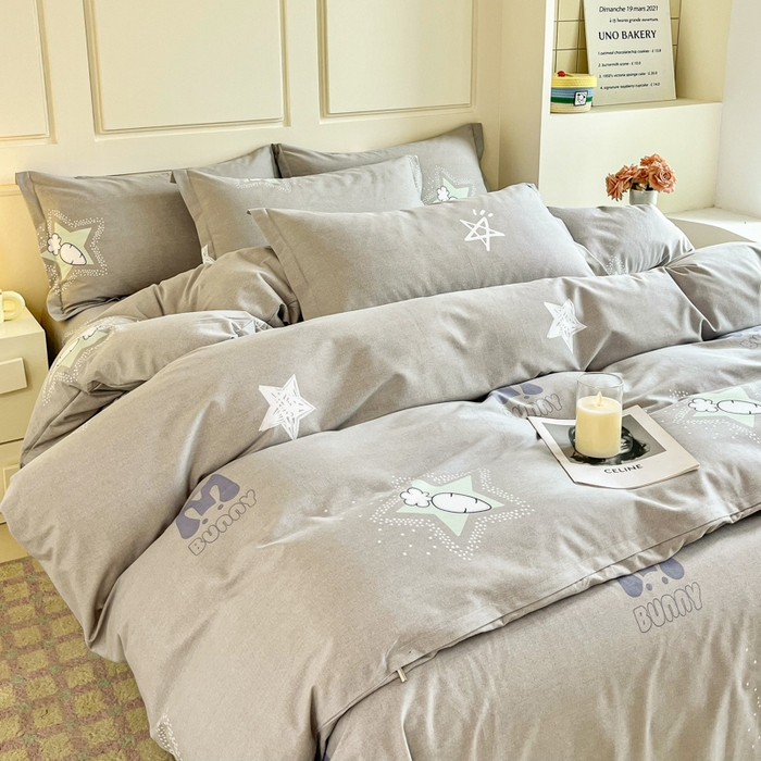 91家纺网 家纺一手货源 找家纺 小叮当家纺仓储工厂店 2025新款（买家秀 不断货）A类全棉纯棉磨毛单被套 被套单件 幸运星