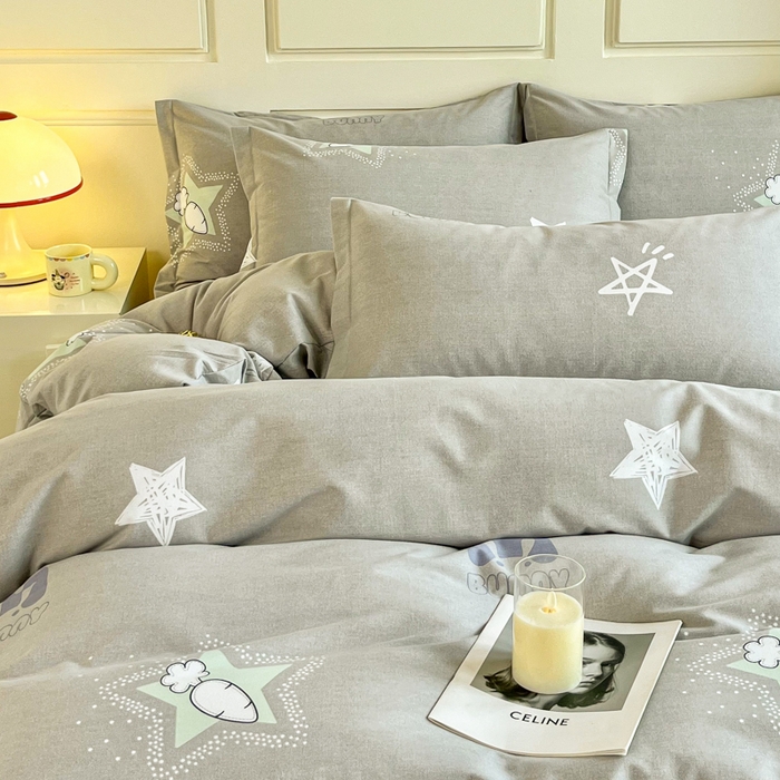 91家纺网 家纺一手货源 找家纺 小叮当家纺仓储工厂店 2025新款（买家秀 不断货）A类全棉纯棉磨毛单被套 被套单件 幸运星