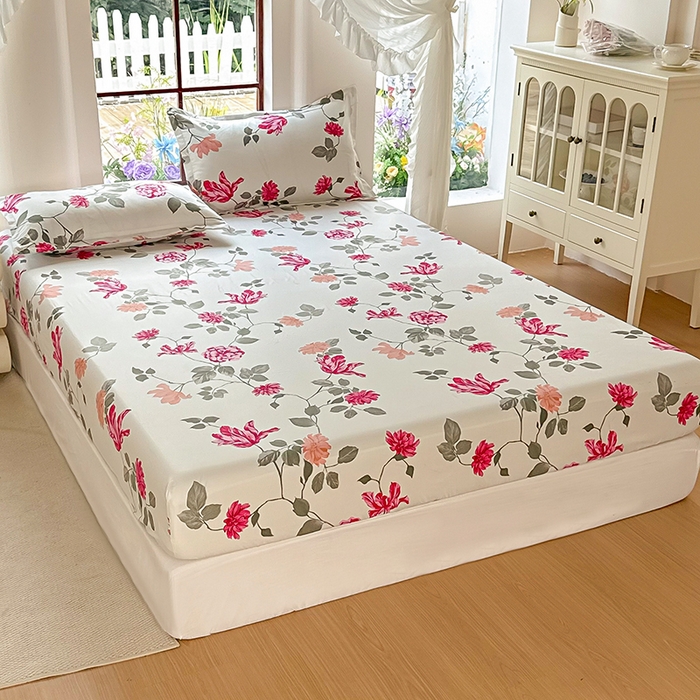 91家纺网 家纺一手货源 找家纺 亿佳人 芦荟棉床笠，外贸跨境单床笠磨毛床笠印花床笠 芳菲