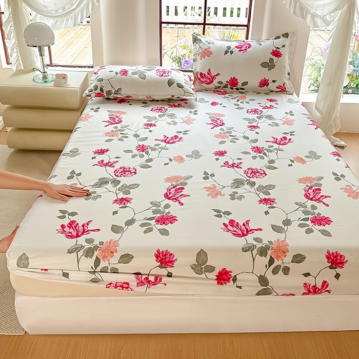 91家纺网 家纺一手货源 找家纺 亿佳人 芦荟棉床笠，外贸跨境单床笠磨毛床笠印花床笠 芳菲