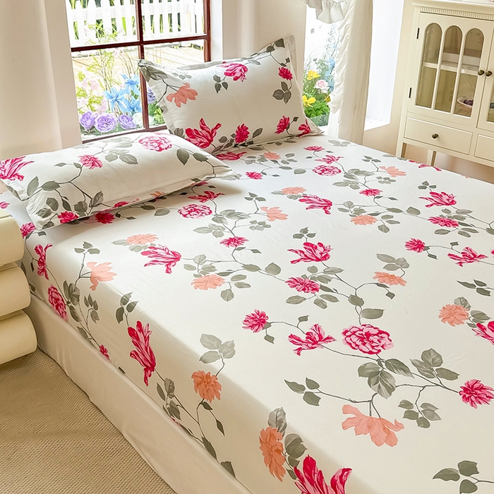 91家纺网 家纺一手货源 找家纺 亿佳人 芦荟棉床笠，外贸跨境单床笠磨毛床笠印花床笠 芳菲