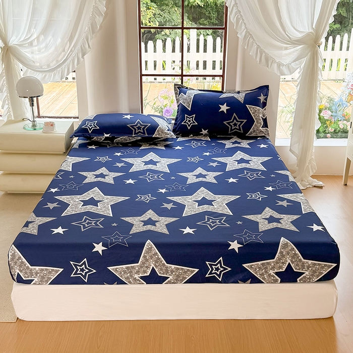 亿佳人 芦荟棉床笠，外贸跨境单床笠磨毛床笠印花床笠 福星高照