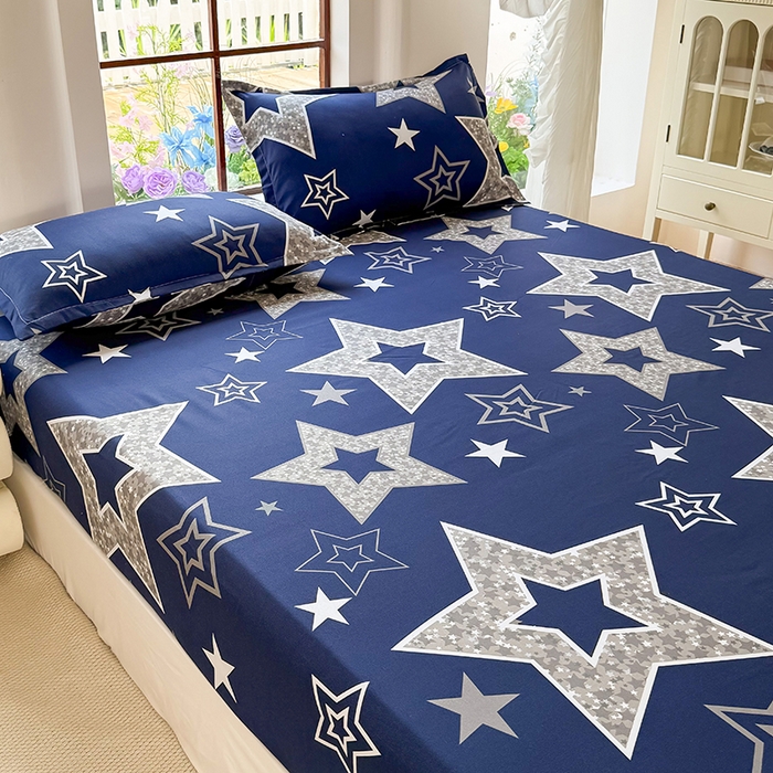 91家纺网 家纺一手货源 找家纺 亿佳人 芦荟棉床笠，外贸跨境单床笠磨毛床笠印花床笠 福星高照