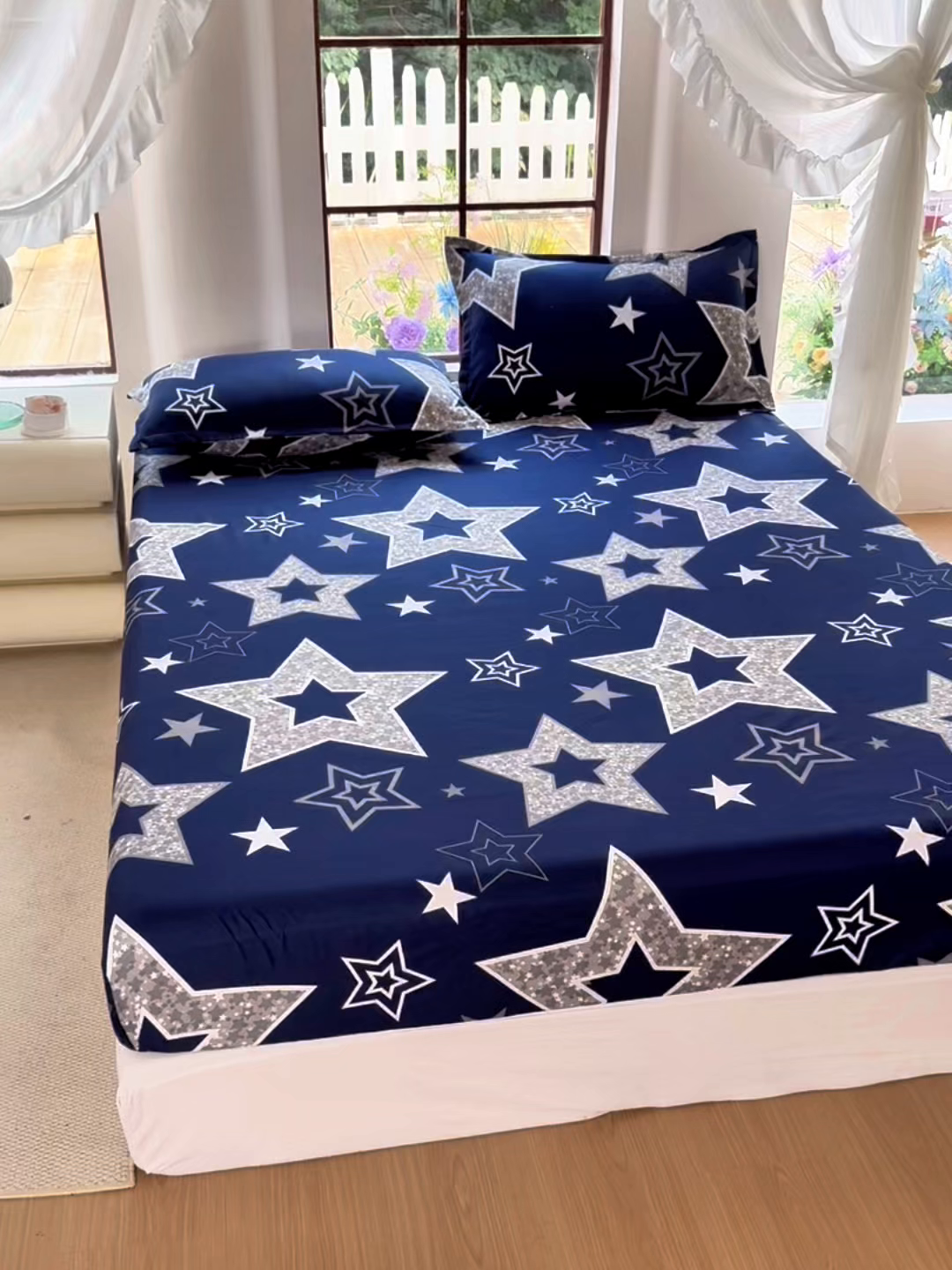 91家纺网 家纺一手货源 找家纺 亿佳人 芦荟棉床笠，外贸跨境单床笠磨毛床笠印花床笠 福星高照