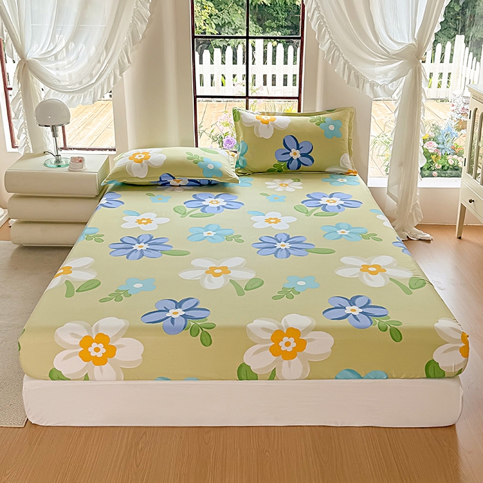 亿佳人 芦荟棉床笠，外贸跨境单床笠磨毛床笠印花床笠 秘密花园