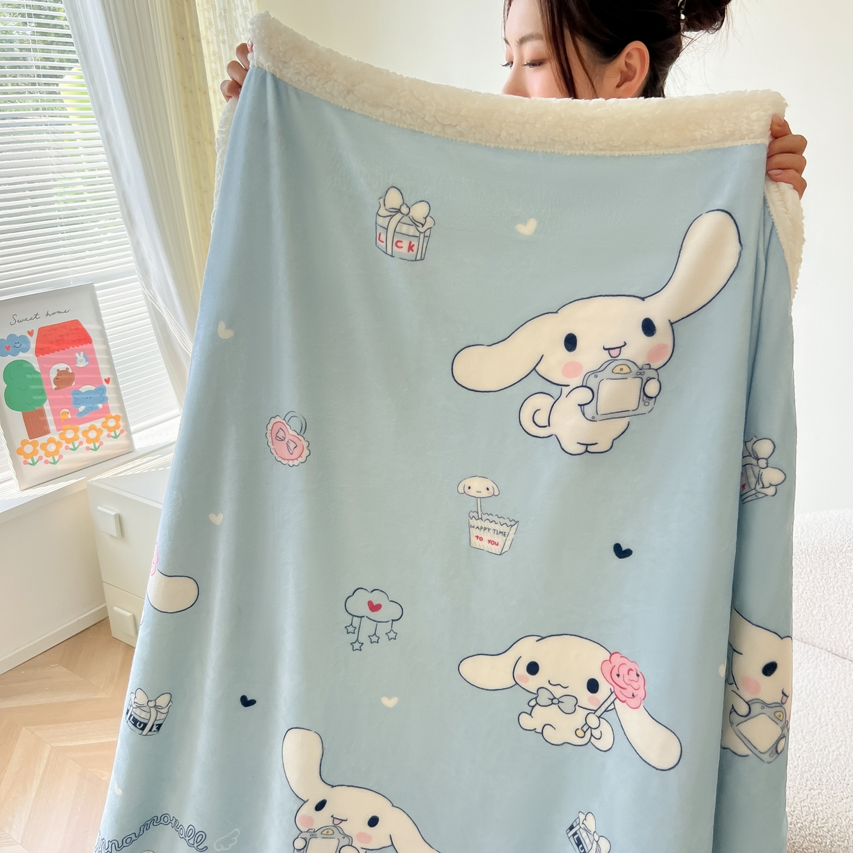 91家纺网 家纺一手货源 找家纺 （总）韩巢家纺 2025秋冬新款A类牛奶绒羊羔绒多功能毛毯毯子