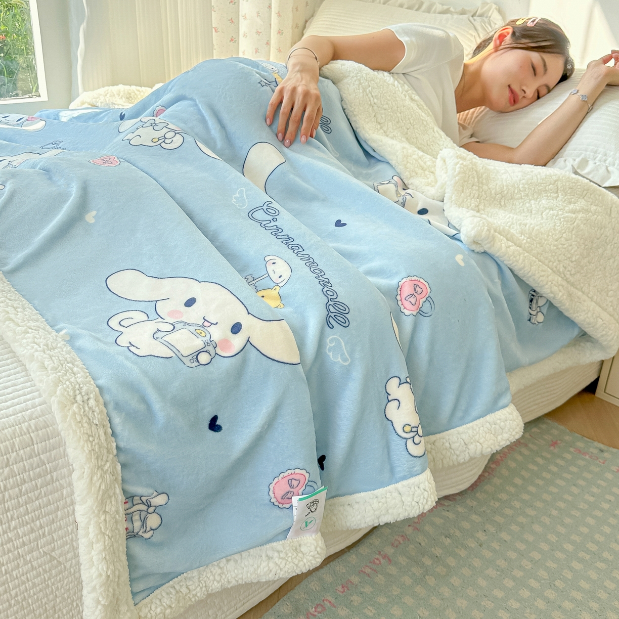 91家纺网 家纺一手货源 找家纺 （总）韩巢家纺 2025秋冬新款A类牛奶绒羊羔绒多功能毛毯毯子