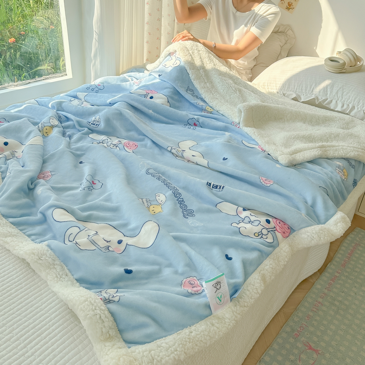 91家纺网 家纺一手货源 找家纺 韩巢家纺 2025秋冬新款A类牛奶绒羊羔绒多功能毛毯毯子 礼物玉桂狗