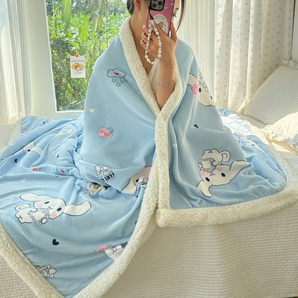 91家纺网 家纺一手货源 找家纺 韩巢家纺 2025秋冬新款A类牛奶绒羊羔绒多功能毛毯毯子 礼物玉桂狗