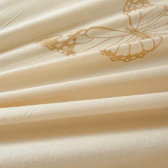 91家纺网 家纺一手货源 找家纺 亿佳人 2025新款加厚芦荟棉床单磨毛化纤床单 蝶舞飞扬