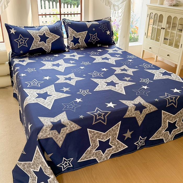 91家纺网 家纺一手货源 找家纺 亿佳人 2025新款加厚芦荟棉床单磨毛化纤床单 福星高照