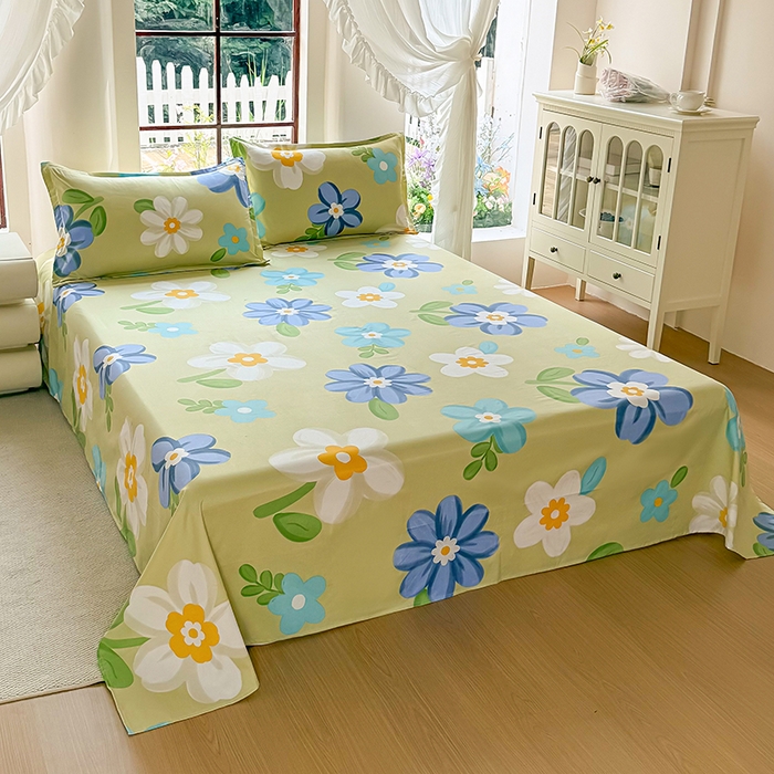 91家纺网 家纺一手货源 找家纺 亿佳人 2025新款加厚芦荟棉床单磨毛化纤床单 秘密花园