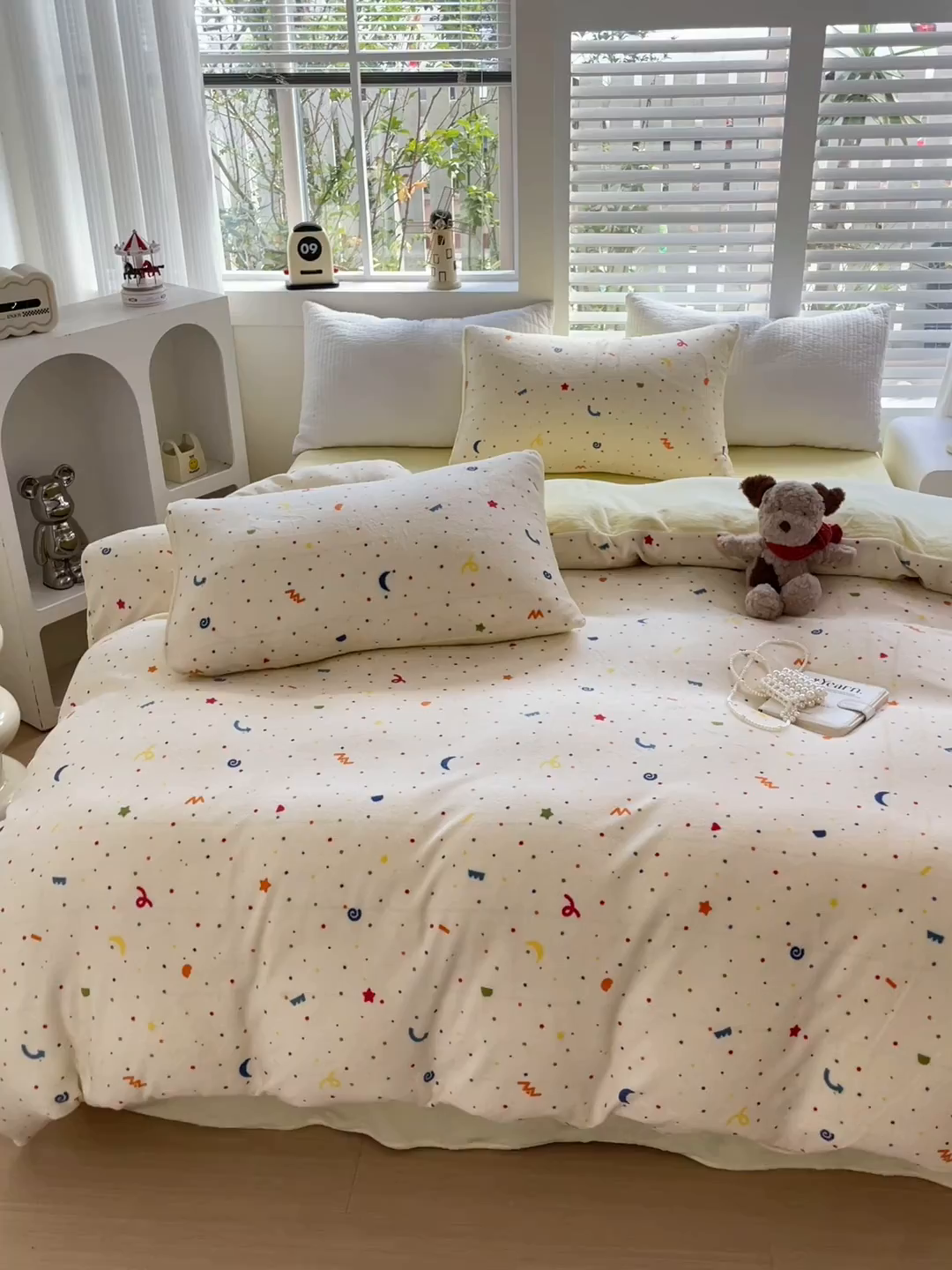 91家纺网 家纺一手货源 找家纺 （总）暖芯优选 2025新款小清新加厚高克重牛奶绒四件套直播热款电商热款