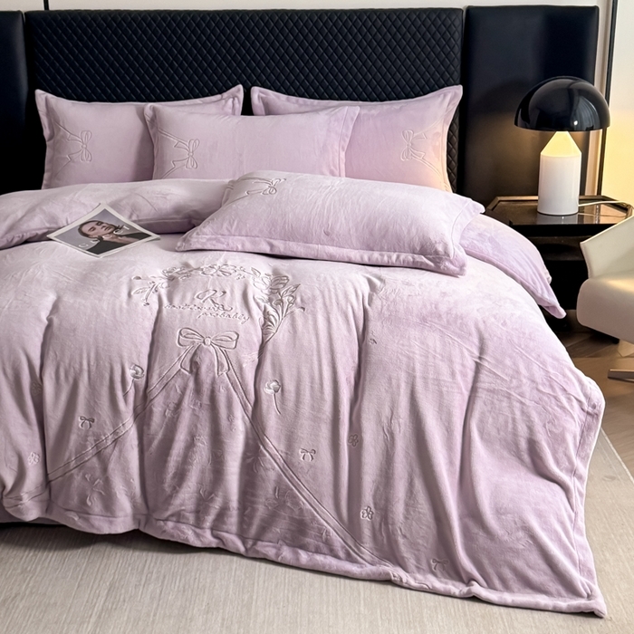 91家纺网 家纺一手货源 找家纺 （总）保罗圣迪奥 2025新款230克全消光牛奶绒四件套-沐夏