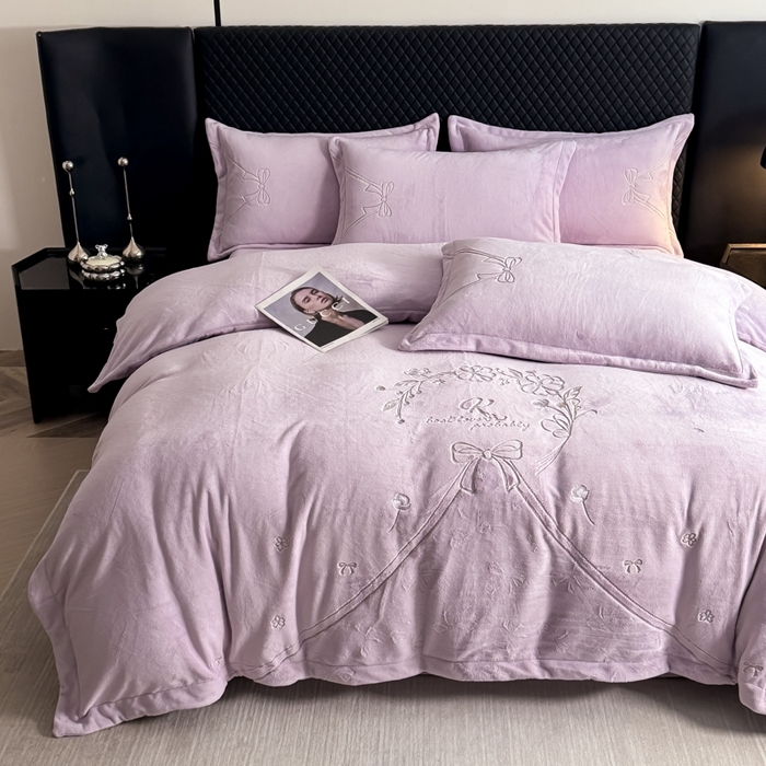 91家纺网 家纺一手货源 找家纺 （总）保罗圣迪奥 2025新款230克全消光牛奶绒四件套-沐夏