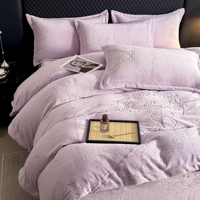 91家纺网 家纺一手货源 找家纺 （总）保罗圣迪奥 2025新款230克全消光牛奶绒四件套-沐夏