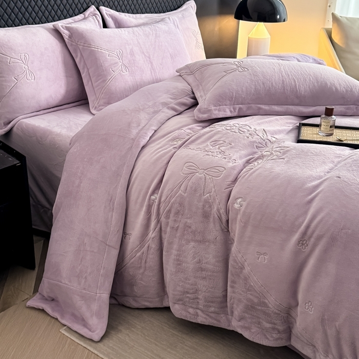 91家纺网 家纺一手货源 找家纺 （总）保罗圣迪奥 2025新款230克全消光牛奶绒四件套-沐夏