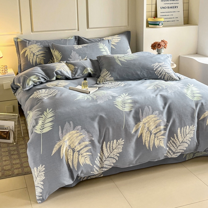 91家纺网 家纺一手货源 找家纺 小叮当家纺仓储工厂店 2025新款（买家秀 不断货）A类全棉纯棉磨毛四件套 发财叶