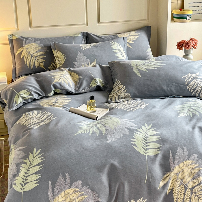 91家纺网 家纺一手货源 找家纺 小叮当家纺仓储工厂店 2025新款（买家秀 不断货）A类全棉纯棉磨毛四件套 发财叶