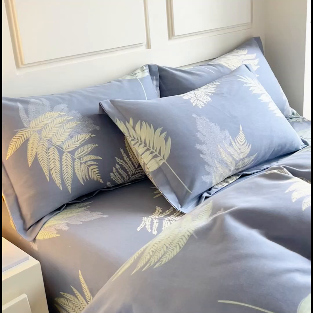 91家纺网 家纺一手货源 找家纺 小叮当家纺仓储工厂店 2025新款（买家秀 不断货）A类全棉纯棉磨毛四件套 发财叶