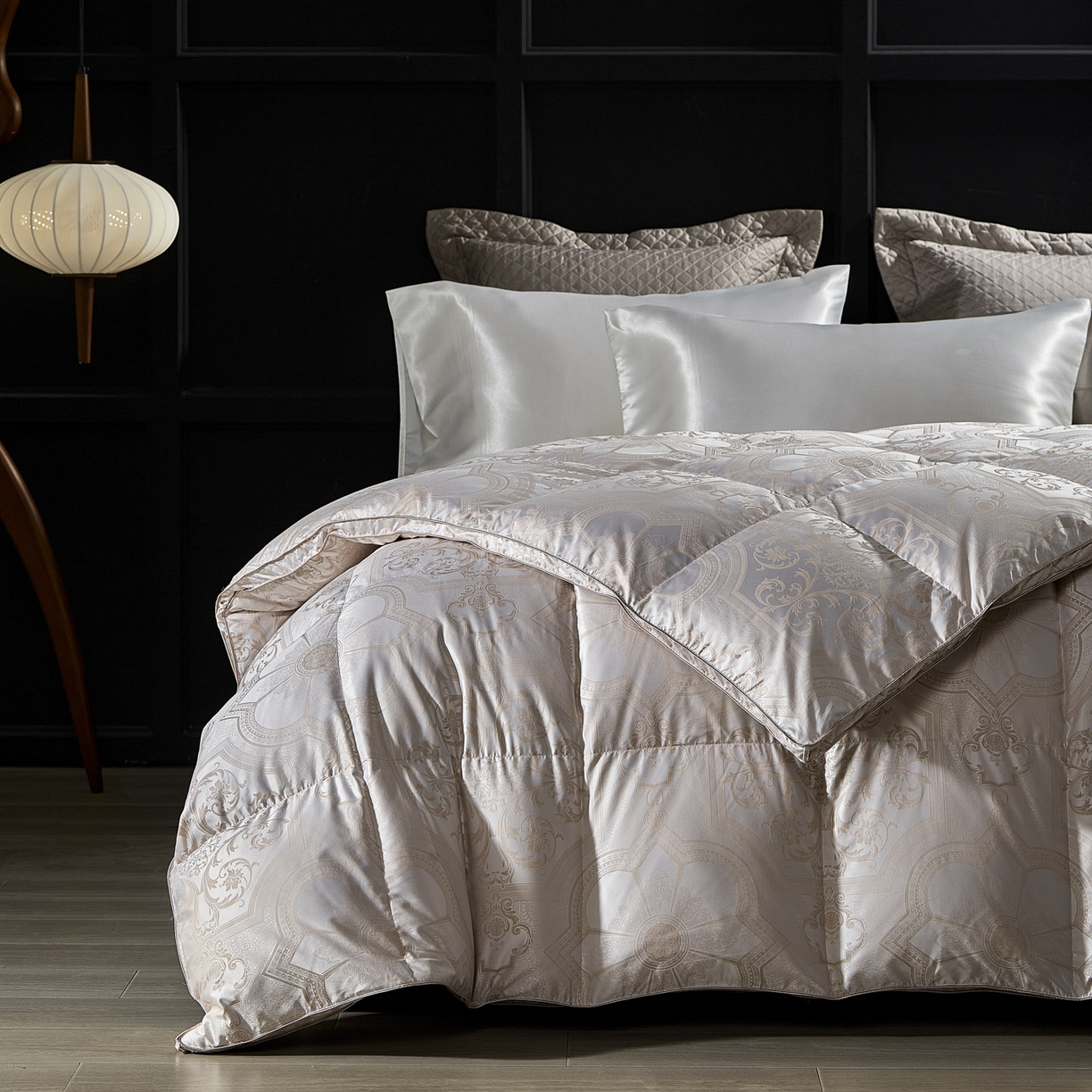 91家纺网 家纺一手货源 找家纺 （总）暖羽屋羽绒馆 2025新款400T95白鹅绒被芯 羽绒被双层加厚 静音鹅绒被芯 婚庆羽绒被子