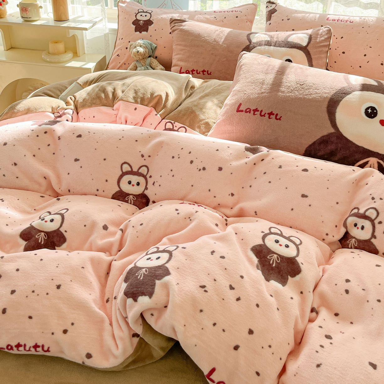 91家纺网 家纺一手货源 找家纺 （总）如一 2025新款高克重卡通印花牛奶绒四件套第三批