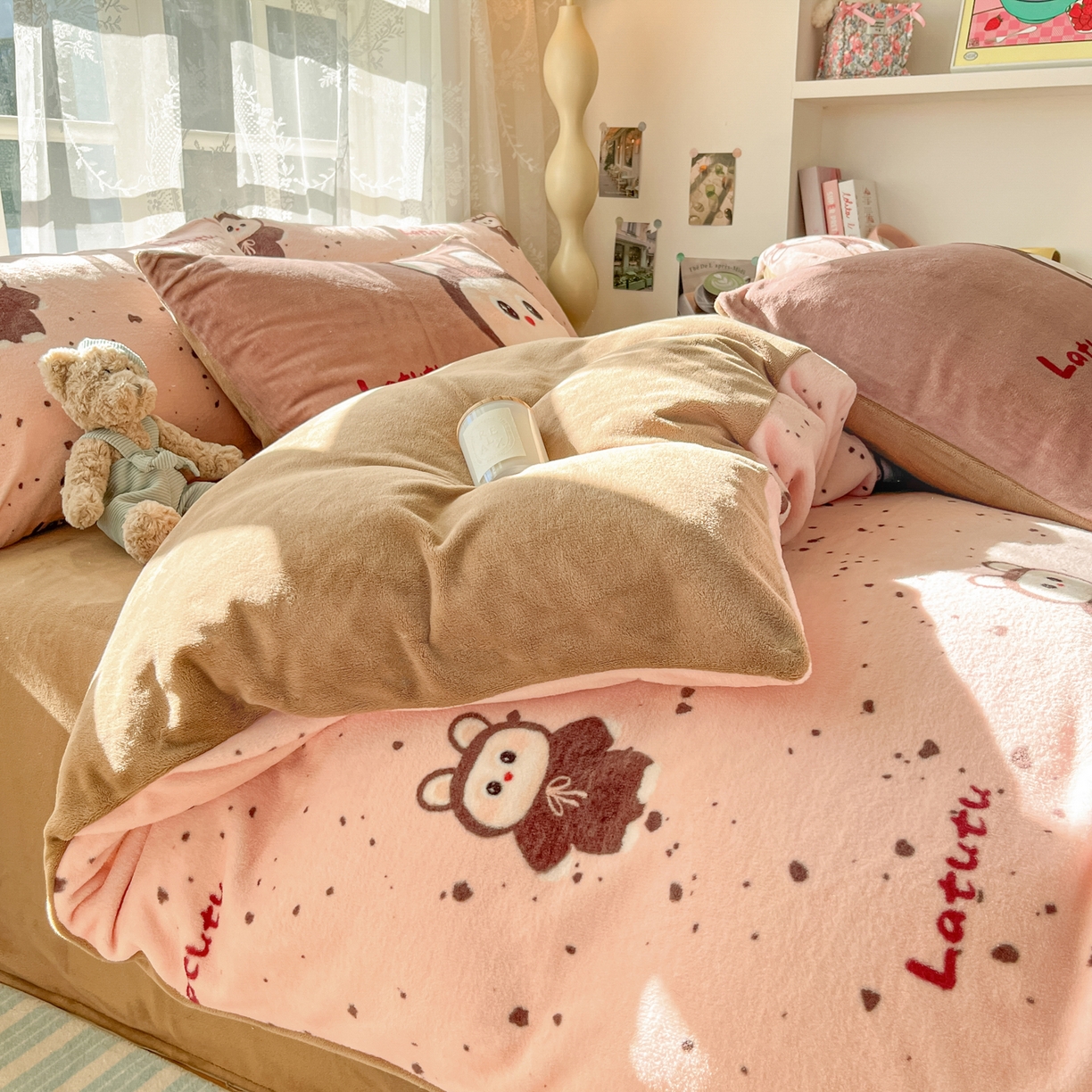 91家纺网 家纺一手货源 找家纺 （总）如一 2025新款高克重卡通印花牛奶绒四件套第三批