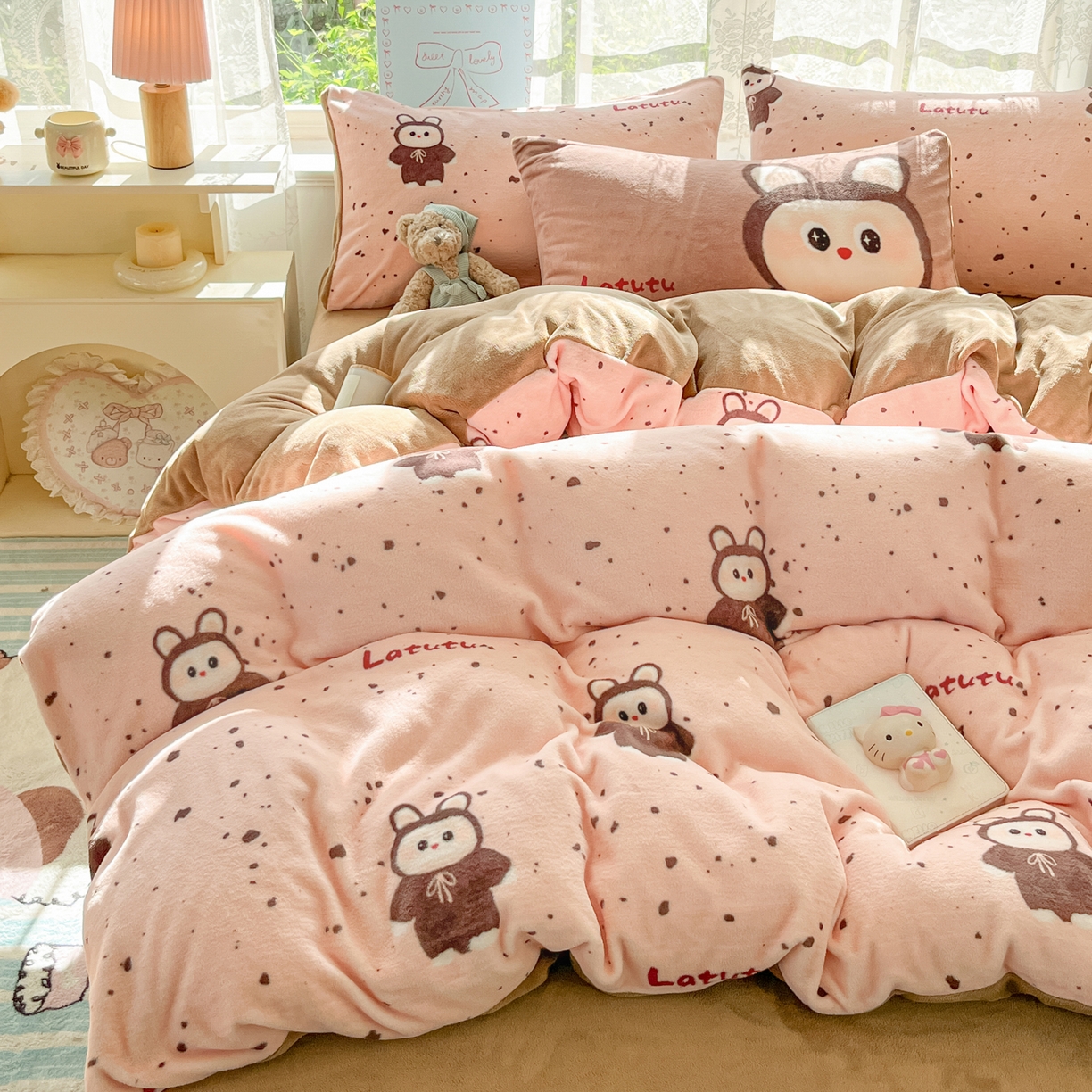 91家纺网 家纺一手货源 找家纺 （总）如一 2025新款高克重卡通印花牛奶绒四件套第三批