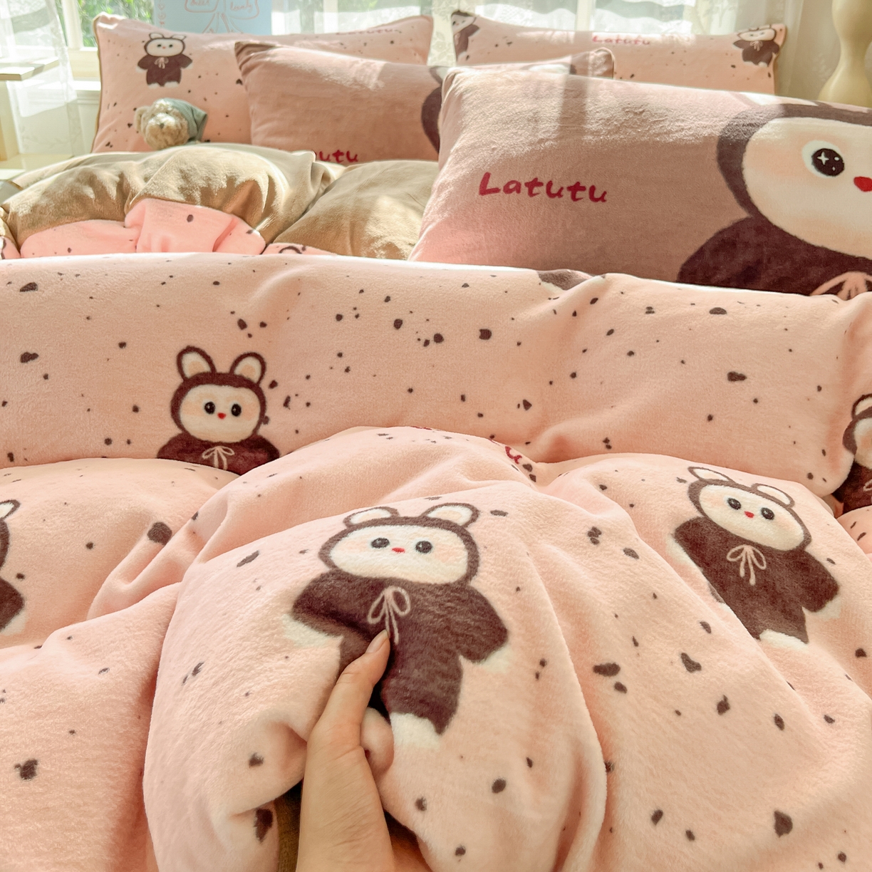 91家纺网 家纺一手货源 找家纺 （总）如一 2025新款高克重卡通印花牛奶绒四件套第三批